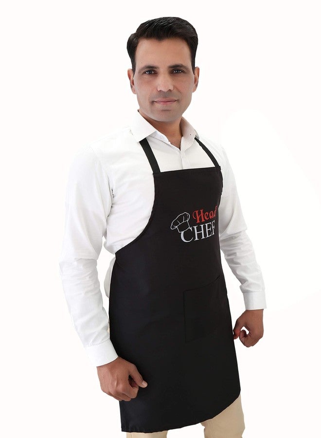 Switchon Polyester Printed Free Size Chef's Cooking Kitchen waterproof Apron for Men -Black 23x30 inch (57x77cm) - Image 2